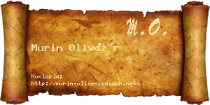 Murin Olivér névjegykártya